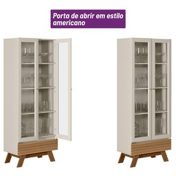 Conjunto Sala de Jantar Cristaleira Marcela e Buffet Luzzo L06 Amêndoa/Off White - Mpozenato - 7 Conjunto Sala de Jantar Cristaleira Marcela e Buffet Luzzo L06 Amêndoa/Off White - Mpozenato - 7