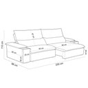 Ver imagem 6 de Sofá Retrátil Reclinável Living 230cm Ártico F04 Veludo Bege