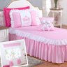 Kit Colcha Infantil Solteiro Menina Coroa com Almofada Decorativa + Cortina para Quarto Infantil - 1
