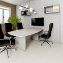 Ver imagem 1 de Mesa de Reunião Orgânica 2m Pés Painel Escritório F5 Office Cor:Cinza
