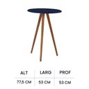 Ver imagem 3 de Mesa de Apoio Grande Tripé Pé Palito Hannover - Azul Petróleo/imbuia Glazer