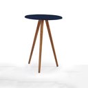 Ver imagem 1 de Mesa de Apoio Grande Tripé Pé Palito Hannover - Azul Petróleo/imbuia Glazer