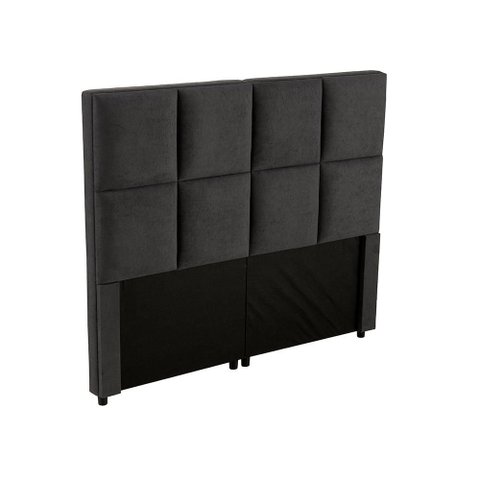 Cabeceira Cama Box Casal Kappesberg Lótus Bouclé Chumbo 140cm