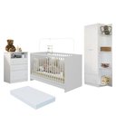 Ver imagem 2 de Quarto de Bebê Completo com Berço 3 em 1 e Colchão Incluso Confete Multimóveis MP4916 Branco