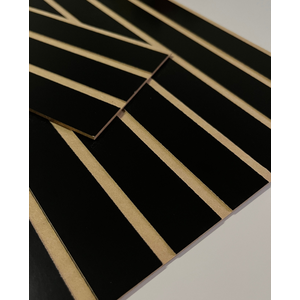 Placa Painel Ripado Decorativo Inspirazzo Kit com 80 Placas:preto