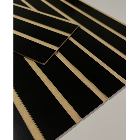 Placa Painel Ripado Decorativo Inspirazzo Kit com 80 Placas:preto