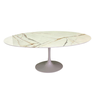 Mesa de Jantar Saarinen Oval 160x90cm em Mdf Calacata Marmorizada Gelo Branco - 2