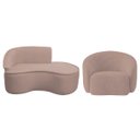 Ver imagem 2 de Kit Divã Recamier Orgânico Marrocos 150cm Lado Direito e 1 Poltronas Amore Linho