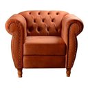 Ver imagem 5 de Sofá Nobreza Poltrona Chesterfield Vintage Retrô Clássico Veludo Terracota