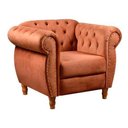 Ver imagem 2 de Sofá Nobreza Poltrona Chesterfield Vintage Retrô Clássico Veludo Terracota