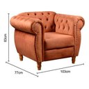 Ver imagem 4 de Sofá Nobreza Poltrona Chesterfield Vintage Retrô Clássico Veludo Terracota