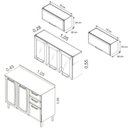 Ver imagem 3 de Cozinha Itatiaia Luce com Armários Aéreos e Balcão 2 Gavetas 8 Portas Preto / Branco
