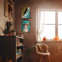 Ver imagem 4 de Kit 02 Placas Mdf Arte Moderna com Gatos e Café Tamanho A4