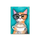 Ver imagem 5 de Kit 02 Placas Mdf Arte Moderna com Gatos e Café Tamanho A4