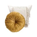 Ver imagem 4 de 2 Almofadas Redondas Rendy em Veludo Mostarda