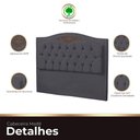 Ver imagem 3 de Cabeceira Casal Estofada para Cama Box Maitê Veludo Cor Cinza Chumbo