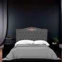 Ver imagem 6 de Cabeceira Casal Estofada para Cama Box Maitê Veludo Cor Cinza Chumbo