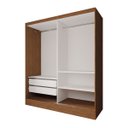 Ver imagem 5 de Guarda-roupa Solteiro La Paz 2 Portas 2 Gavetas com Espelho Cinamomo/off White - Panorama Móveis