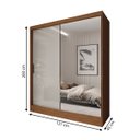 Ver imagem 4 de Guarda-roupa Solteiro La Paz 2 Portas 2 Gavetas com Espelho Cinamomo/off White - Panorama Móveis