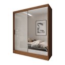 Ver imagem 3 de Guarda-roupa Solteiro La Paz 2 Portas 2 Gavetas com Espelho Cinamomo/off White - Panorama Móveis