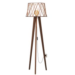 Luminária de Chão Tripé Onix com Cúpula Redonda em Aço:bronze - 1