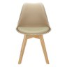 Cadeira Charles Eames Leda Luisa Saarinen Design Wood Estofada Base Madeira - Bege - 3