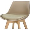 Cadeira Charles Eames Leda Luisa Saarinen Design Wood Estofada Base Madeira - Bege - 5