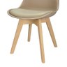 Cadeira Charles Eames Leda Luisa Saarinen Design Wood Estofada Base Madeira - Bege - 4