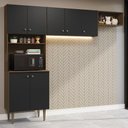 Ver imagem 1 de Armário de Cozinha Compacta 235cm Rustic/preto Gourmet Madesa Xb03 Rustic/preto