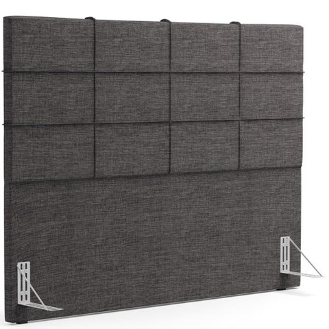 Cabeceira Cama Box Casal King 195 Cm Roma W01 Linho Cinza Escuro - Lyam