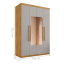 Ver imagem 2 de Guarda Roupa 4 Portas com Espelho Carimã Naturalle Off White