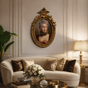 Ver imagem 2 de Quadro Decorativo Clássico com Moldura Entalhada Rococó Francês 116x77x7cm