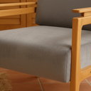 Ver imagem 2 de Kit 2 Poltronas Yasmin para Sala de Estar ou Varanda Gourmet Decorativa Estofada em Veludo:cinza