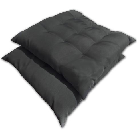 Kit 02 Almofadas Assento Futon Flat para Cadeira 40x40 Cinza Escuro