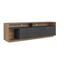 Ver imagem 6 de Rack para TV até 75 Polegadas com LED 1 Porta e 2 Gavetas Multimóveis Crart-RCK002 Mel/Grafite