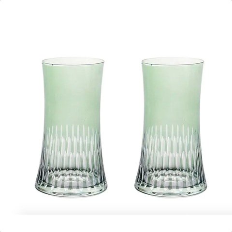 Cj de Copos em Vidro Verde 2 Pc