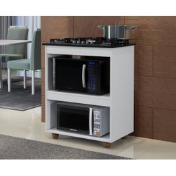 Balcão para Cooktop Turim Kaiki Móveis Armario Espaço Forno Microondas Recorte 5 Bocas - 2