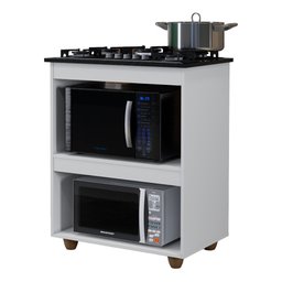 Balcão para Cooktop Turim Kaiki Móveis Armario Espaço Forno Microondas Recorte 5 Bocas - 1