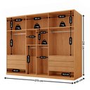 Ver imagem 3 de Guarda Roupa Casal Coliseu Gold Mdf 6 Portas e 6 Gavetas Moderna Mobília