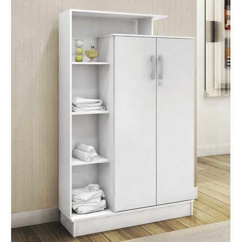 Armário Multiuso 02 Portas c/ Chave Elite Branco Demóbile