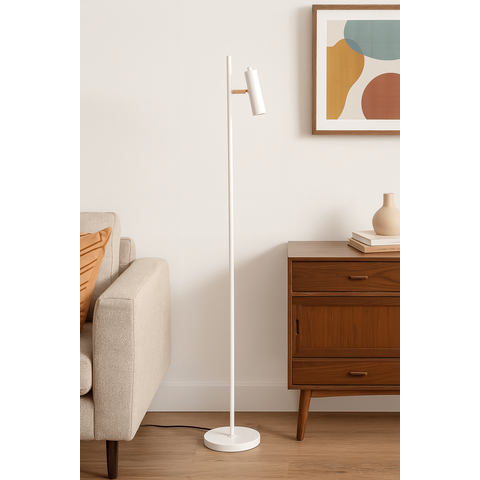 Luminária de Piso Abajur Chão Sofhie Branco