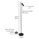 Ver imagem 3 de Luminária de Piso Abajur Chão Sofhie Branco