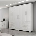 Ver imagem 1 de Guarda Roupa Solteiro com Pés 6 Portas 6 Gavetas - Encant-branco - Móveis Novo Horizonte