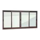 Ver imagem 1 de Janela Alumínio Elite 4 Folhas Moveis 100 x 240 V.Liso Marrom Corten Brimak
