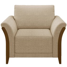 Kit Sofá 03 Lugares 222cm com 02 Poltronas Stefan Pés Madeira M03 Linho Bege Escuro - Lyam Decor - 6