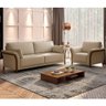 Kit Sofá 03 Lugares 222cm com 02 Poltronas Stefan Pés Madeira M03 Linho Bege Escuro - Lyam Decor - 3