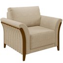 Ver imagem 4 de Kit Sofá 03 Lugares 222cm com 02 Poltronas Stefan Pés Madeira M03 Linho Bege Escuro - Lyam Decor