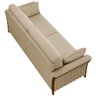Kit Sofá 03 Lugares 222cm com 02 Poltronas Stefan Pés Madeira M03 Linho Bege Escuro - Lyam Decor - 10