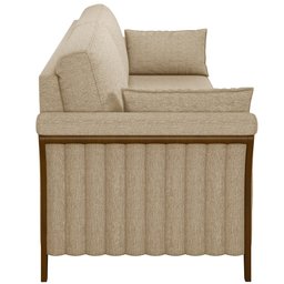 Kit Sofá 03 Lugares 222cm com 02 Poltronas Stefan Pés Madeira M03 Linho Bege Escuro - Lyam Decor - 8