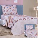 Ver imagem 1 de Kit Colcha + Jogo de Cama Bouti Kids Solteiro Infantil 5 Peças 100% Poliéster - Unicórnio